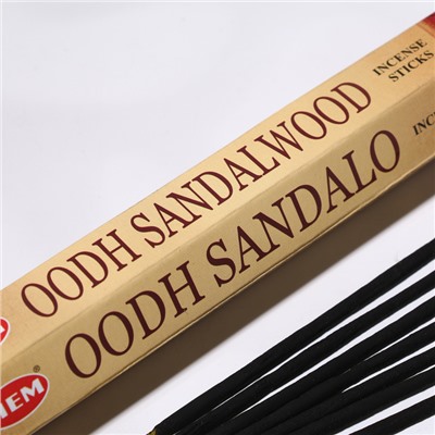 Благовония HEM "Oodh Sandalwood. Сандаловое Дерево", 20 палочек в упаковке, шестигранник