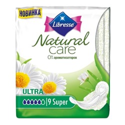 Прокладки Libresse (Либресс) Natural Care Ultra Super, 5 капель, 9 шт