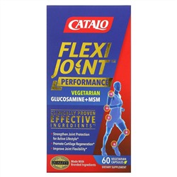 Catalo Naturals, FlexiJoint Performance, Glucosamine & OptiMSM, Joint Flexibility, 60 Vegetraian Capsules