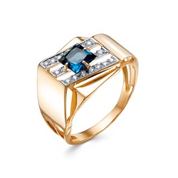 Золотое кольцо с натуральным топазом - КЛ3196-28