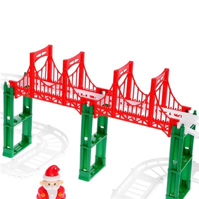Железная дорога «Новогоднее приключение», с фигурками, 61 деталь