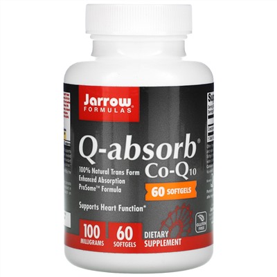 Jarrow Formulas, Q-absorb коэнзим-Q10, 100 мг, 60 капсул