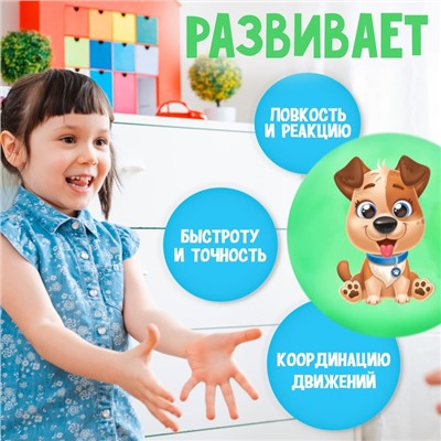 Мяч детский ZABIAKA «Пёсик», d=22 см, 60 г, цвет МИКС