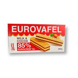Вафли с молочной-какао начинкой Eurovafel 360 г