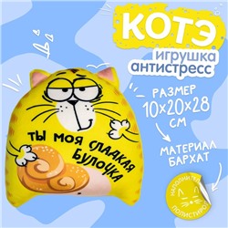 Игрушка-антистресс «Ты моя сладкая булочка», кот, 20х30 см