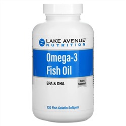 Lake Avenue Nutrition, AlaskOmega, рыбий жир с омега-3, 120 капсул из рыбьего желатина