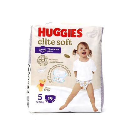 Трусики-подгузники Huggies Elite Soft 5 (12-17кг), 19 шт.