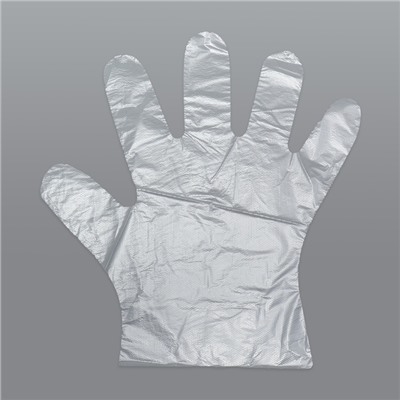 Перчатки одноразовые, универсальный размер, 100 шт, 0,4 микр, прозрачные