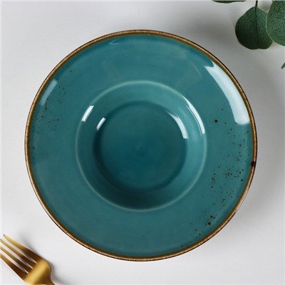 Тарелка керамическая для пасты Magistro «Церера», 160 мл, d=21 см, цвет голубой