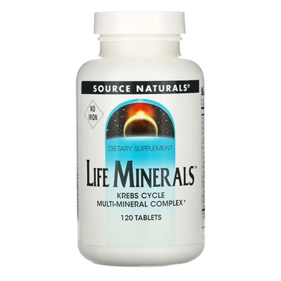 Source Naturals, «Микроэлементы жизни» без железа, 120 таблеток