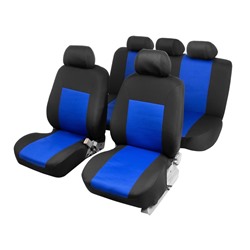 Чехлы на сиденья в автомобиль TORSO Premium, 11 предметов, синий