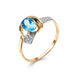 Золотое кольцо с натуральным топазом - КЛ3051-78