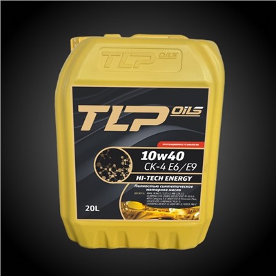 Масло моторное TLP HI-TECH ENERGY 10W-40 CK-4 E6/E9, синтетическое, 20 л