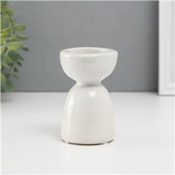 Подсвечник керамика на 1 свечу "Иллюзорность" d=4 см белый 6,5х6,5х10 см
