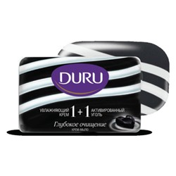 Туалетное мыло Duru (Дуру) Увлажняющий крем и Активированный уголь 1+1, 80 г