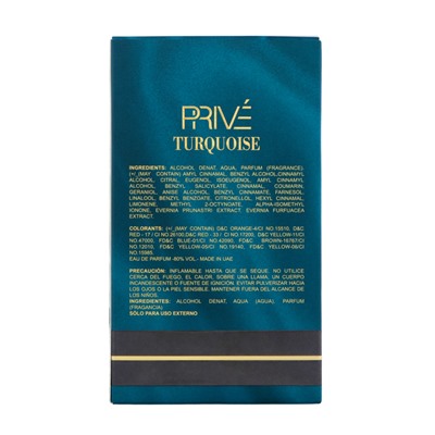 Парфюмерная вода унисекс Prive Turquoise (по мотивам Giorgio Armani Bleu Turquoise), 100 мл