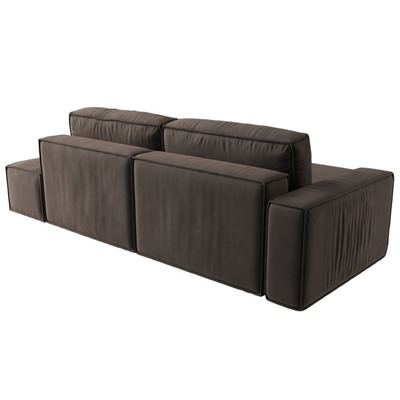 Угловой диван «Прага модерн», левый угол, механизм еврокнижка, велюр, цвет коричневый