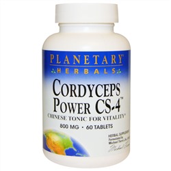 Planetary Herbals, Кордицепс Пауэр CS-4, 800 мг, 60 таблеток