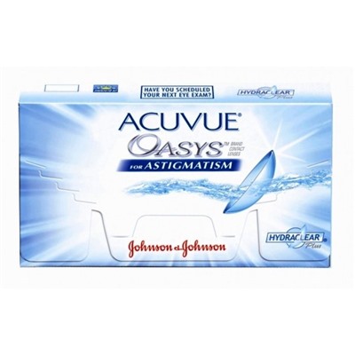 Контактные линзы Acuvue Oasys for Astigmatism, -9.0/8,6/-2.25/60, в наборе 6шт