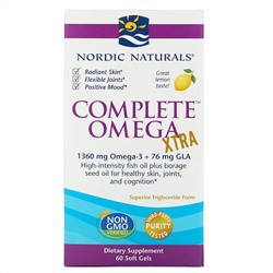 Nordic Naturals, Complete Omega Xtra со вкусом лимона, 680 мг, 60 мягких желатиновых капсул