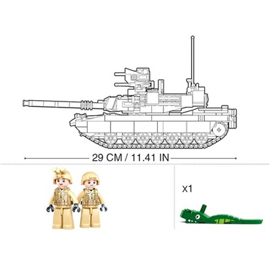 Конструктор-модельки Brown M1A2 Abrams, 781 деталь, уценка