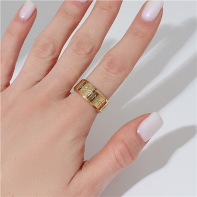 Кольцо «Вальхалла» с рунами, цвет белый в золоте, 16 размер
