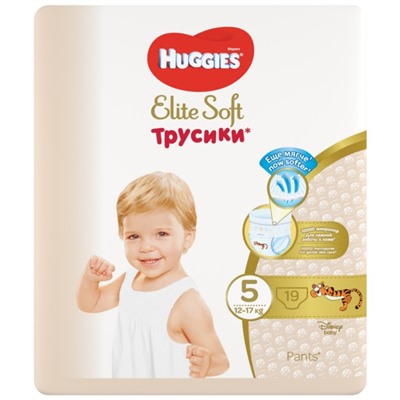 Трусики-подгузники Huggies Elite Soft 5 (12-17кг), 19 шт.