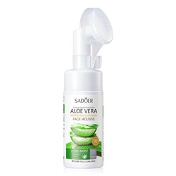 SADOER, Очищающий мусс-пенка для умывания с щеточкой Aloe Vera Refreshing Cleansing Face Mousse 98%, 120 мл