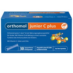 Orthomol junior C plus Granulat Himbeer/Limette Ортомол Витамин С плюс для роста и развития детей от 7-ми лет, гранулы, 30 шт.