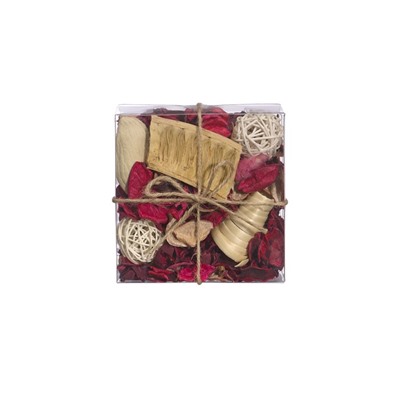 Набор сухоцветов из натуральных материалов с ароматом клубники «Вещицы», короб 13×13×6 см