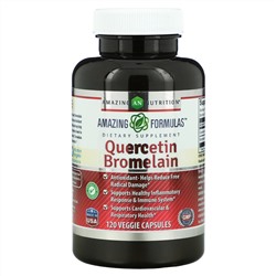 Amazing Nutrition, Кверцетин бромелайн, 120 растительных капсул