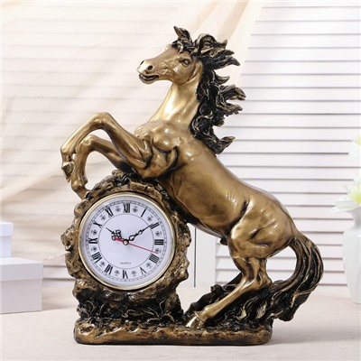 Часы настольные "Конь", цвет  золото, 51х39х17 см  микс