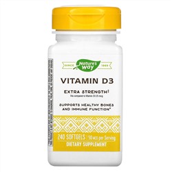 Nature's Way, витамин D3, 50 мкг, 240 капсул