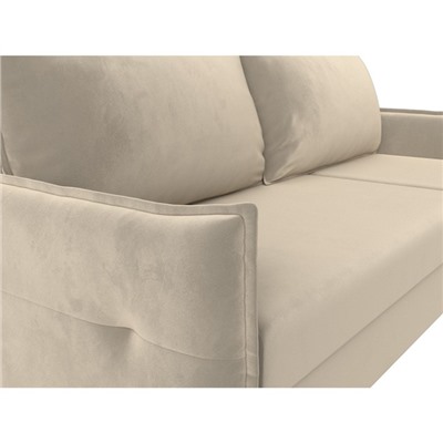 Угловой диван «Лига 004», механизм еврокнижка, правый угол, микровельвет, цвет бежевый