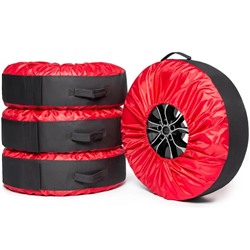 Чехлы для хранения автомобильных колес, 4 штуки, размер от 15” до 20”, цвет черный/красный, широкие, 80303