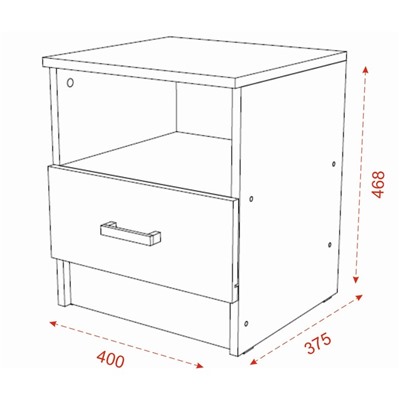 Тумба прикроватная ЭКО 400х375х468 дуб вотан/белый
