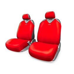 Чехол-майка AUTOPROFI R-1 SPORT PLUS R-402Pf RD, передний ряд, закрытое сиденье, полиэстер, 4 предмета, цвет красный