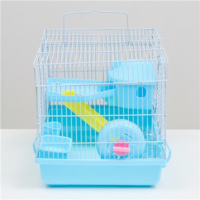 Клетка для грызунов "Пижон", с наполнением 47 х 30 х 27 см, голубая