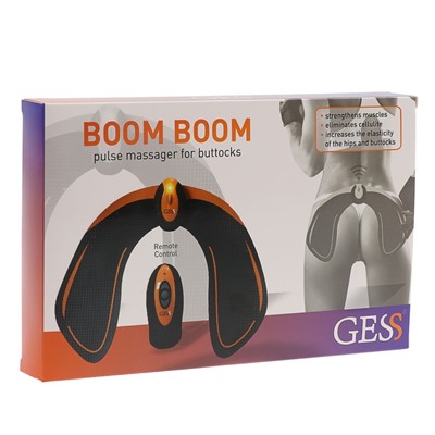 Массажёр для ягодиц GESS-091 Boom Boom, 6 режимов, USB, 1хCR032 (не в комплекте)