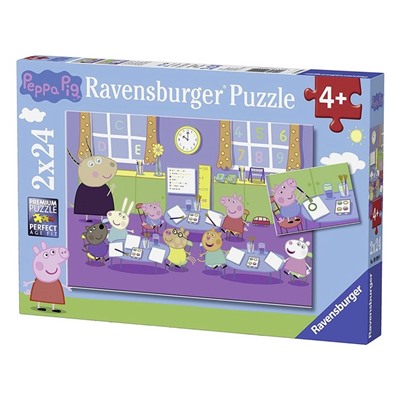 Набор пазлов Ravensburger «Свинка Пеппа в школе», 2 штуки, 24 элемента