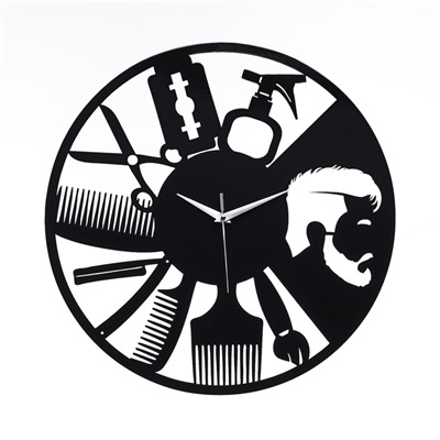 Часы настенные из металла "Барбер", бесшумные, d-40 см, АА