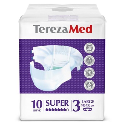 Подгузники для взрослых TerezaMed Super Large №3, L, 10 шт.