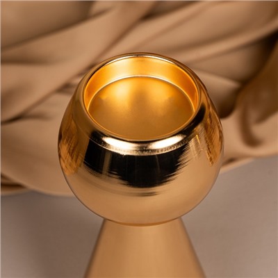 Подсвечник металл на 1 свечу «Гиацинт», цвет золото 8 х 8 х 19 см