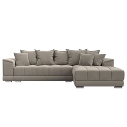 Угловой диван «НордСтар», правый угол, механизм еврокнижка, ППУ, микровельвет, бежевый