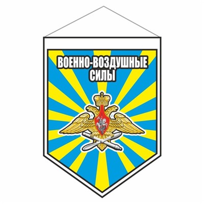 Вымпел-щит "Военно-Воздушные силы", 80 х 110 мм, пластик,  двусторонний