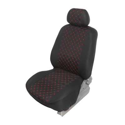 Чехлы на сиденья в автомобиль TORSO Premium, 11 предметов, красная строчка
