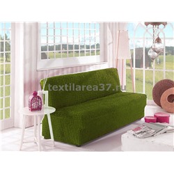 Чехол на трехместный диван без подлокотников 03 (зеленый)