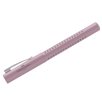 Ручка перьевая Faber-Castell "Grip 2010" синяя, F=0,6мм, трехгран., дымчато-розовый корпус 140826