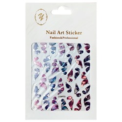 Nail Art Sticker, 2D стикер Z-D4303 (металлик, серебро)