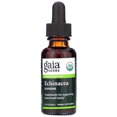 Gaia Herbs, Echinacea Supreme, 1 жидкая унция (30 мл)